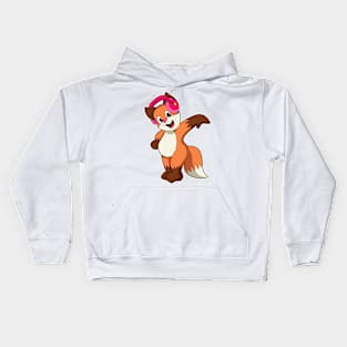 Fox at Music with Headphone Kids Hoodie